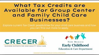 What Tax Credits are Available for Group Center and Family Child Care Businesses [upl. by Anaizit]