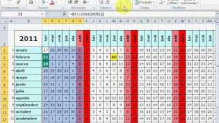 Cómo hacer un mini calendario con festivos en Excel [upl. by Marianna804]