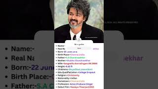 Biography Outline of Thalapathy Vijay trending biography thalapathyvijay [upl. by Eiclud180]