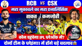 CSK vs RCB Match Preview Playing11 Pitch Report IPL महा मुकाबले का महा एनालिसिस [upl. by Hardej]