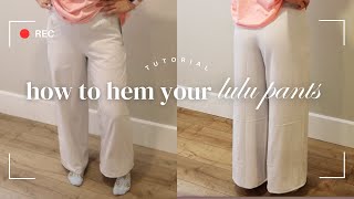 how to hem your LULULEMON pants  easy followalong tutorial [upl. by Lebasiairam]