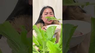 Fresh Arugula Leaves Crunchy Mukbang fresh organic arugula leafy crunchy mukbang [upl. by Anila]