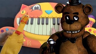 Five Nights At Freddys Song  The Living Tombstone Cat Piano Chicken and Drum Calculator Cover [upl. by Garett786]