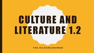 Culture and Literature 12 The Bildungsroman [upl. by Hahsi]