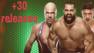 EVERY WWE RELEASES so far 30  KURT ANGLERUSEVEC3 AND MORE Releases list [upl. by Knight]