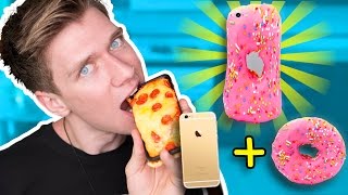 DIY Edible PIZZA amp DONUT iPhone Case  Collins Key [upl. by Ahsiekit532]