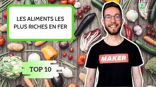 TOP 10 DES ALIMENTS LES PLUS RICHES EN FER [upl. by Airal]