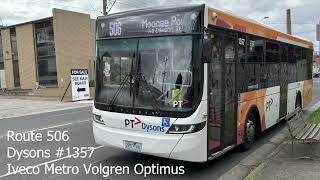 Dysons 1357 Iveco Metro Volgren Optimus [upl. by Aehtorod443]