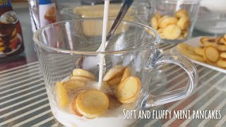 Making pancake cereal  mini pancakes  ASMR Relaxing [upl. by Akinna]