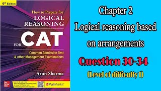 Ques 3034 Chapter 2 Logical reasoning based on arrangements Arun SharmaCAT Logical Reasoning [upl. by Ehr844]