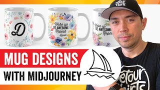 AI Mug Designs Made with MidJourney Easy Tutorial for Print on Demand [upl. by Ellennoj836]