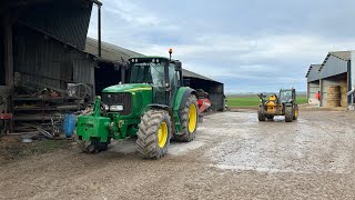 SEMIS D’ENGRAIS AVEC UN JOHN DEERE 6520 ET LE SEMOIR ROGER 24M [upl. by Aihseket]