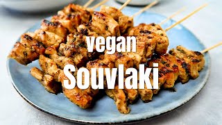 Vegan souvlaki  Met vegan tzatziki recept  Peas Maker [upl. by Frechette]