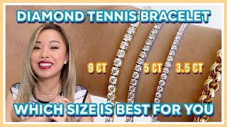 Comparing Diamond Tennis Bracelet on hand 35ct  5ct  9ct White Gold Yellow Gold By Bonnie Jewelry [upl. by Reinhard]