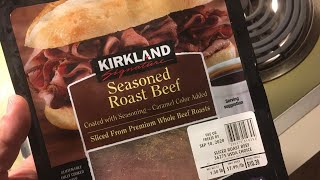 Costco Kirkland Seasoned Roast Beef Sliced lower sodium Yum [upl. by Idnic]