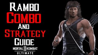 Rambo Combo And Strategy Guide  Mortal Kombat 11 Tutorial [upl. by Alegnatal252]