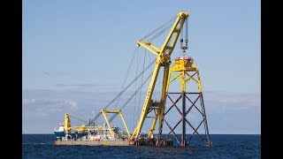 Transport and installation turbine foundations Wikinger offshore wind farm [upl. by Clancy]