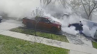 Dearborn police video shows burn outs in neighborhood to celebrate wedding [upl. by Lorien]