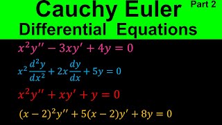 CauchyEuler Differential Equations  Cauchy Euler 2nd order Differential Equation  Part 2 [upl. by Pettiford]