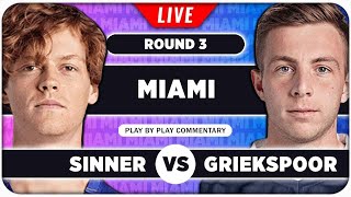 SINNER vs GRIEKSPOOR • ATP Miami Open 2024 • LIVE Tennis PlaybyPlay Stream [upl. by Lozar]