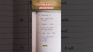 Trick to learn photoperiodism shorts biology neet [upl. by Jessa]