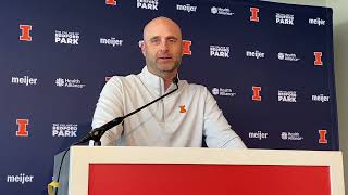 Central Michigan week Illini OC Barry Lunney Jr press conference [upl. by Gilford]