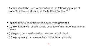 NSAIDs case based question3 [upl. by Gnut]