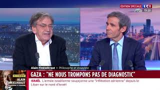 Alain Finkielkraut sexprime sur la guerre Israël  Hamas [upl. by Etteniotna]