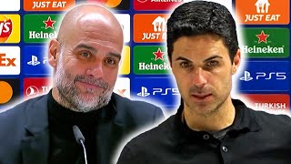 🔴 LIVE  Pep Guardiola and Mikel Arteta postmatch  Real Madrid 33 Man City  Arsenal 22 Bayern [upl. by Sivatco284]