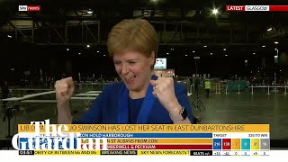 Nicola Sturgeon filmed celebrating Jo Swinsons defeat to SNPs Amy Callaghan [upl. by Duck696]