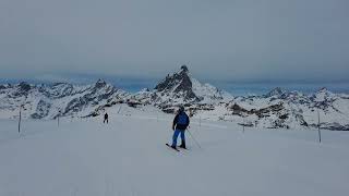 Klein Matterhorn 3820 m to Valtournenche 1524 m skiing until Cime Bianche at 2896 m 12 [upl. by Scotney991]