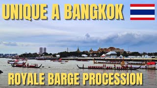 🇹🇭 Unique à Bangkok  Procession Des Barges Royales Sur Le Fleuve Chao Phraya [upl. by Enitsyrk877]