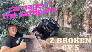 CARNAGE on some of the watagans hardest tracks  2 Smashed CVs  Epic wheel lifts  Near rollovers [upl. by Loresz]