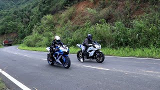 SUZUKI GSXR600 VS CBR 600RR DRAG RACE [upl. by Amend619]