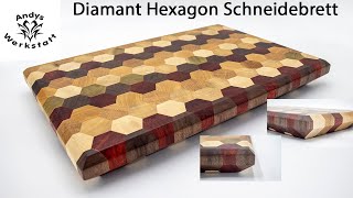 Wie geht das Diamant Hexagon Schneidebrett aus 6 Holzsorten [upl. by Einnod291]