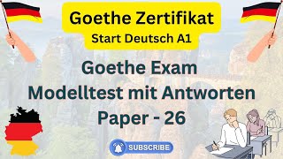 German exam  Hören Modelltest Exam Paper 26 mit Antworten  Goethe Zertifikat  Start Deutsch A1 [upl. by Nytsirhc]