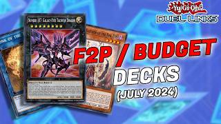 5 F2PBUDGET DECKS  JULY 2024 duel links [upl. by Schilt296]