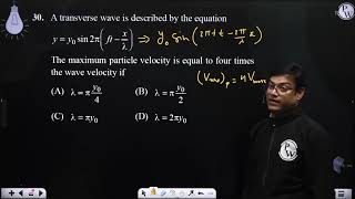 A transverse wave is described by the equation yy0sin2 ft x amp [upl. by Aryt758]