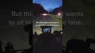 Driver had a rear facing dashcam What would you do baddriver motorcycle overtake undertaker [upl. by Devina]