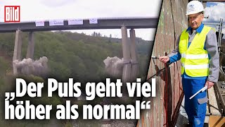 Sprengmeister Schneider glücklich Sprengung der A45Talbrücke Rahmede erfolgreich  Lüdenscheid [upl. by Banyaz]