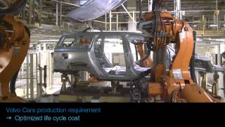 ABB Robotics  Spot Welding at Volvo with Integrated Dress Packs [upl. by Aowda]