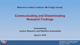 Communicating and Disseminating Research Findings [upl. by Uon]