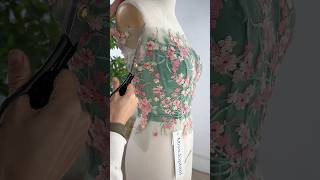 Making a corset embroidery floral midi dress fashion corset creative promdress [upl. by Atiuqcaj]