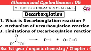 Decarboxylation of carboxylic acids  Alkanes and cycloalkanes  Bsc 1st year organic chemistry [upl. by Indys]