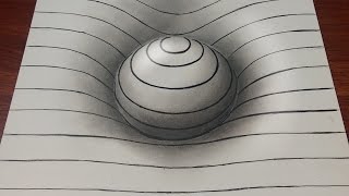 Drawing Easy How to Draw a 3D Sphere with Lines [upl. by Johnsson]