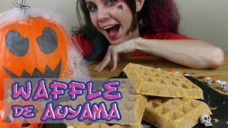 COMO HACER WAFFLES SIN GLUTEN DE CALABAZA VEGANOS  Receta de Halloween Saludable [upl. by Enileqcaj167]