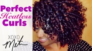 28 Natural Hair Tutorial  Perfect Heatless Curls  Flexi Rod Set on Medium Length Hair [upl. by Alyworth]