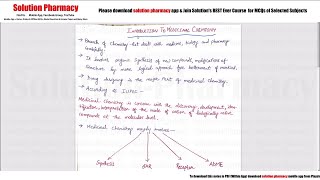 Class 01 Introduction to Medicinal Chemistry  Medicinal Chemistry01  BPharma 4th Semester [upl. by Reede]