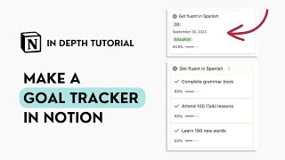 Make a Goal Tracker in Notion Step By Step Tutorial [upl. by Stephana]