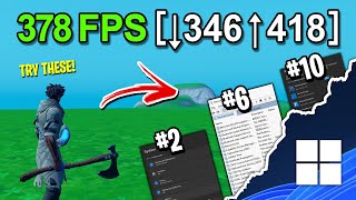 10 Quick Tips To BOOST FPS In Fortnite Windows 11 [upl. by Aramo]